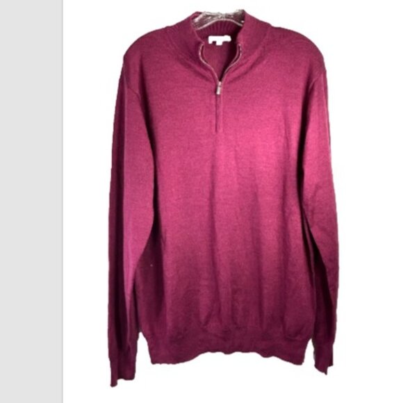 Peter Millar Sweater Mens Large Twisted Quarter Zip pink MS23S01 merino wool - Picture 1 of 12